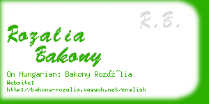 rozalia bakony business card